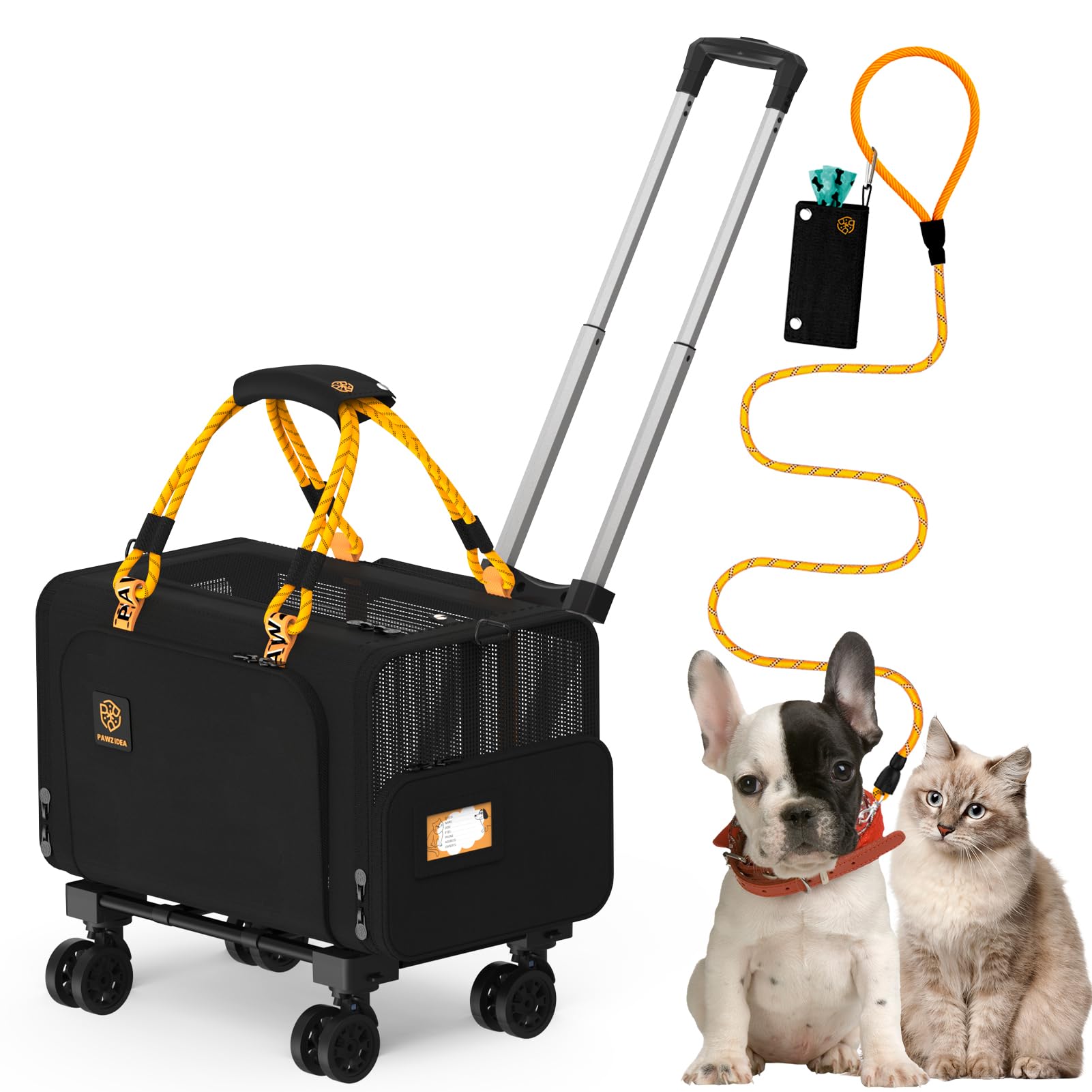 Amazon.com : PAWZIDEA Pet Carrier with Wheels, 18x11x11 TSA